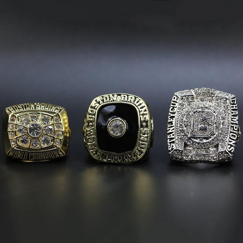 Boston Bruins 1970, 1972 & 2011 NHL Stanley Cup championship ring set replica