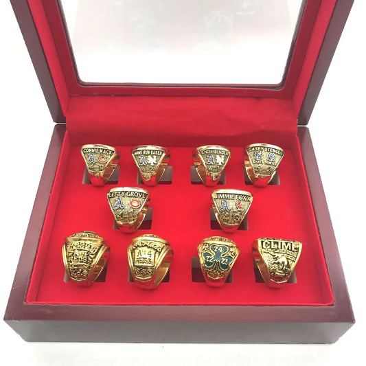 10 Oakland Athletics & Atlanta Athletics MLB World Series championship rings set