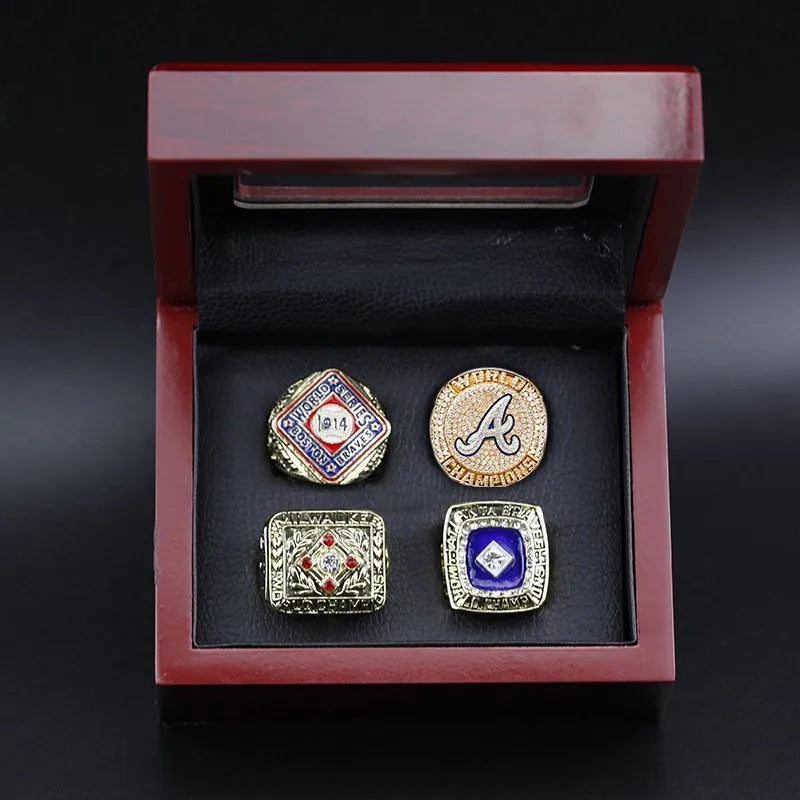 Atlanta Braves 1914, 1957, 1995 & 2021 World Series MLB championship ring set replica