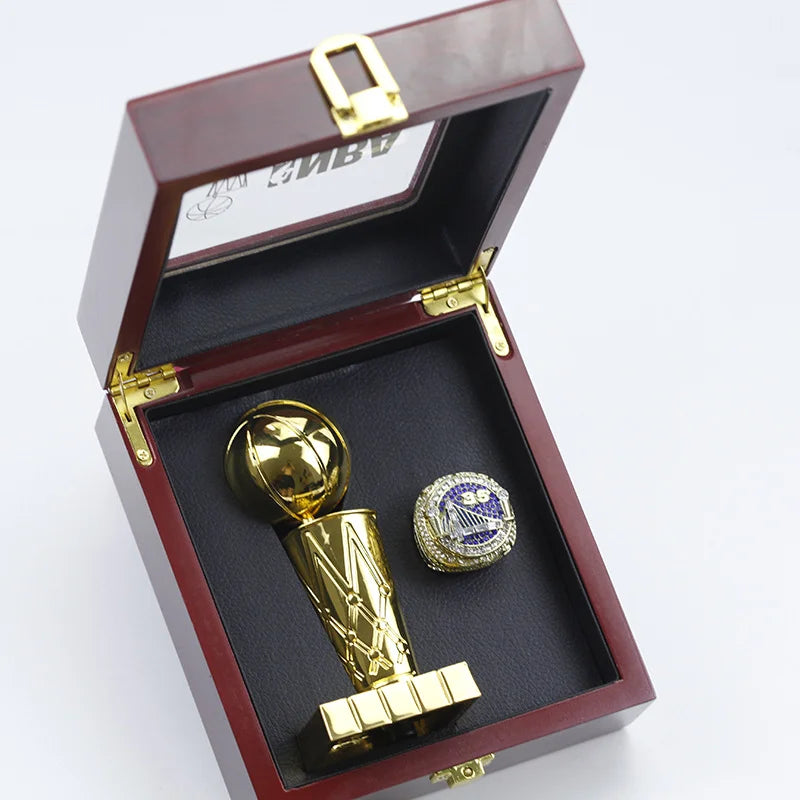 2018 Golden State Warriors Stephen Curry NBA championship ring & Larry O’Brien Championship Trophy
