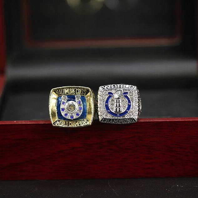 Indianapolis Colts 1971 & 2007 Super Bowl NFL championship ring set replica