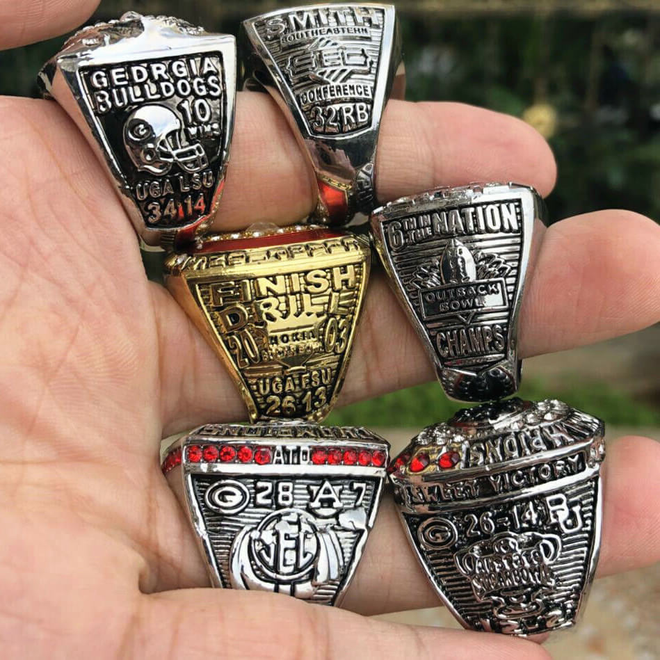 6 Georgia Bulldogs NCAA championship rings collection