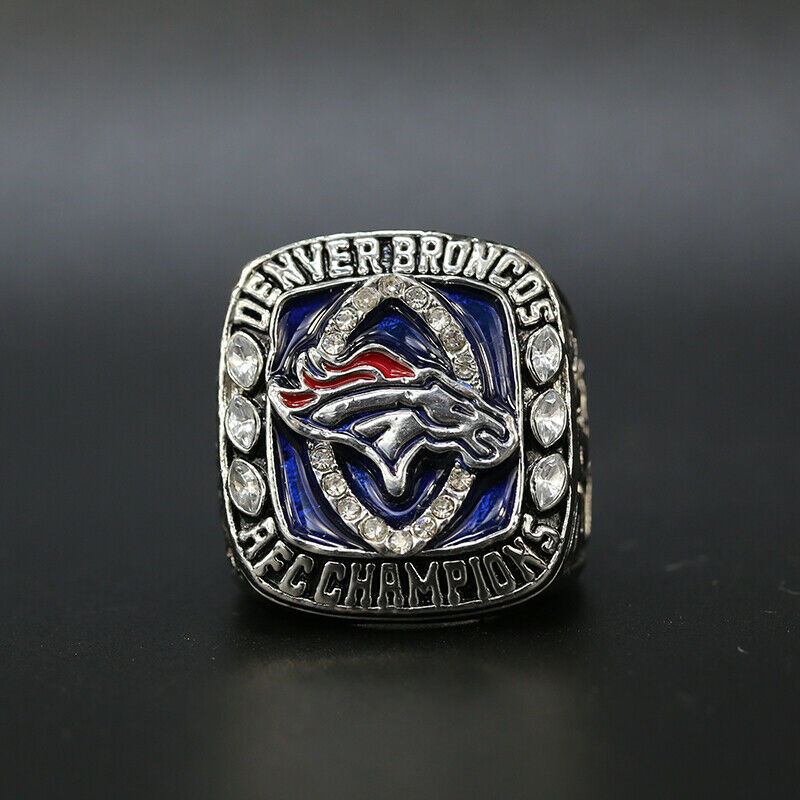 6 Denver Broncos NFL Super Bowl Silver championship ring set replica