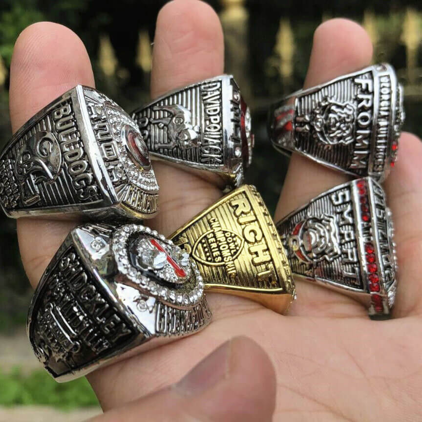 6 Georgia Bulldogs NCAA championship rings collection